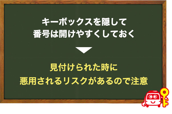 番号をそのままにしてキーボックスを隠す