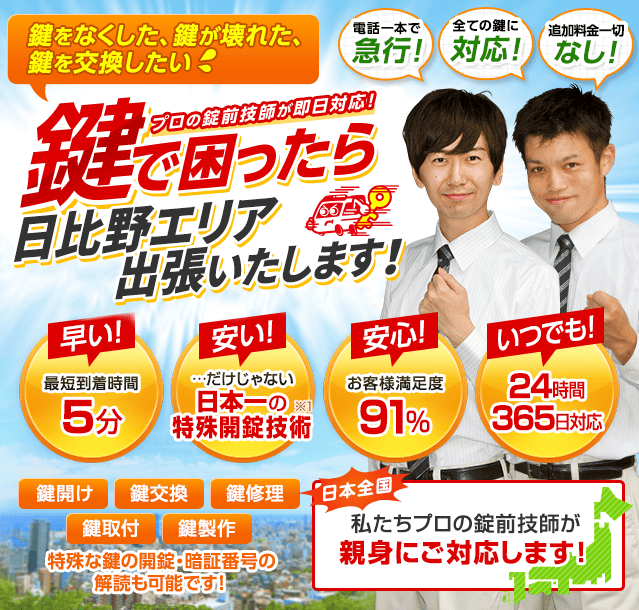鍵で困ったら日比野エリアへ出張いたします！