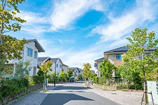 成田空港に近い住宅街	