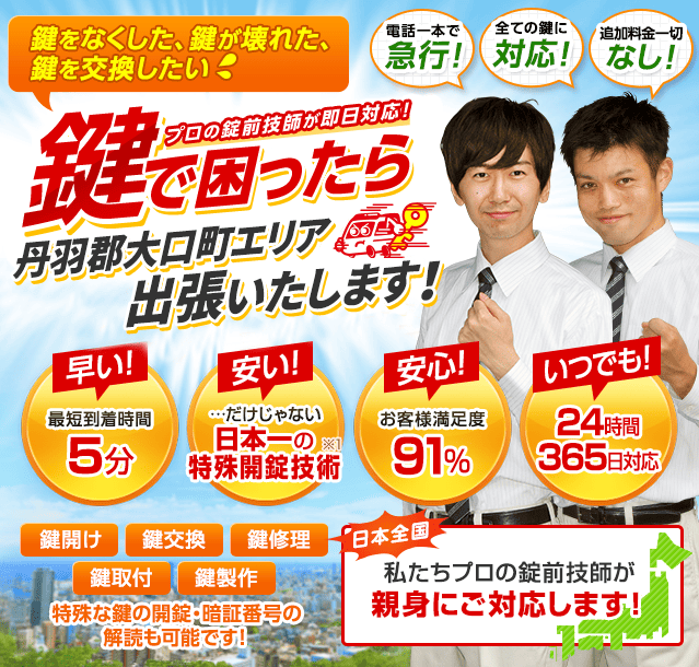 丹羽郡大口町での作業のご案内　愛知県 丹羽郡大口町　こじ開けやピッキングなどの対策は、弊社にお任せください！
