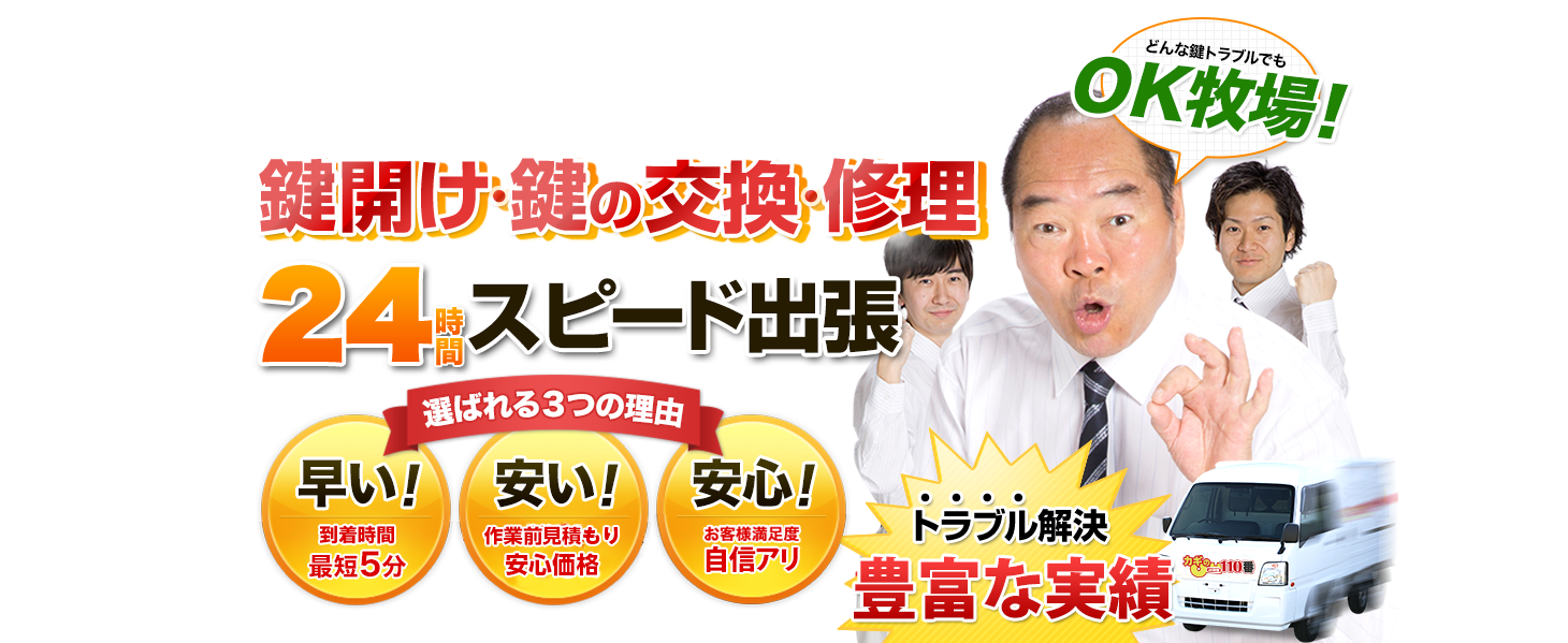 鍵開け・鍵の交換・修理24時間スピード出張