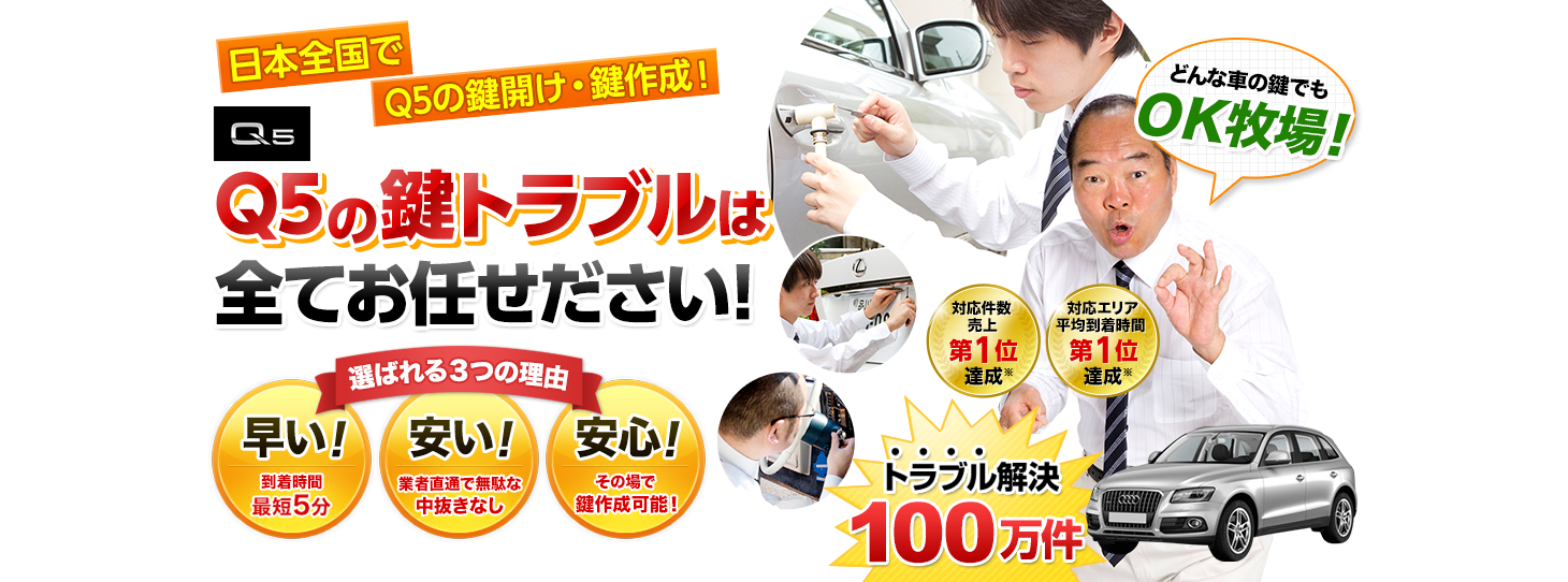 Q5　鍵トラブルはすべてお任せください！