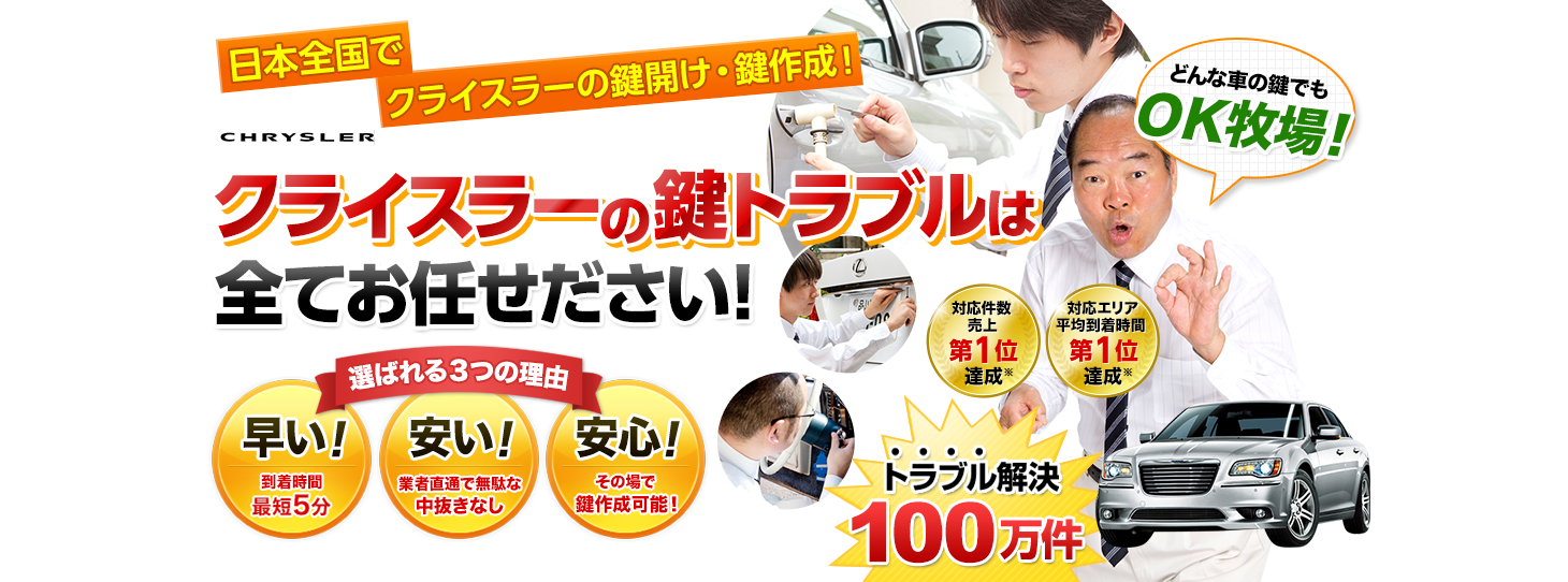 クライスラー　鍵トラブルはすべてお任せください！