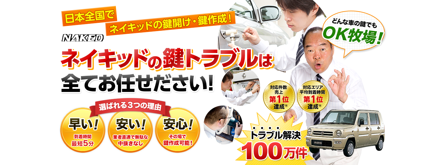 ネイキッド　鍵トラブルはすべてお任せください！