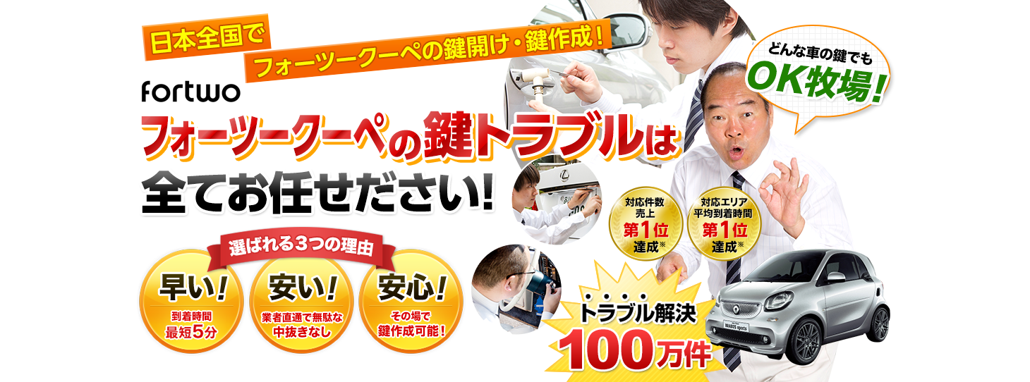 フォーツークーペ　鍵トラブルはすべてお任せください！