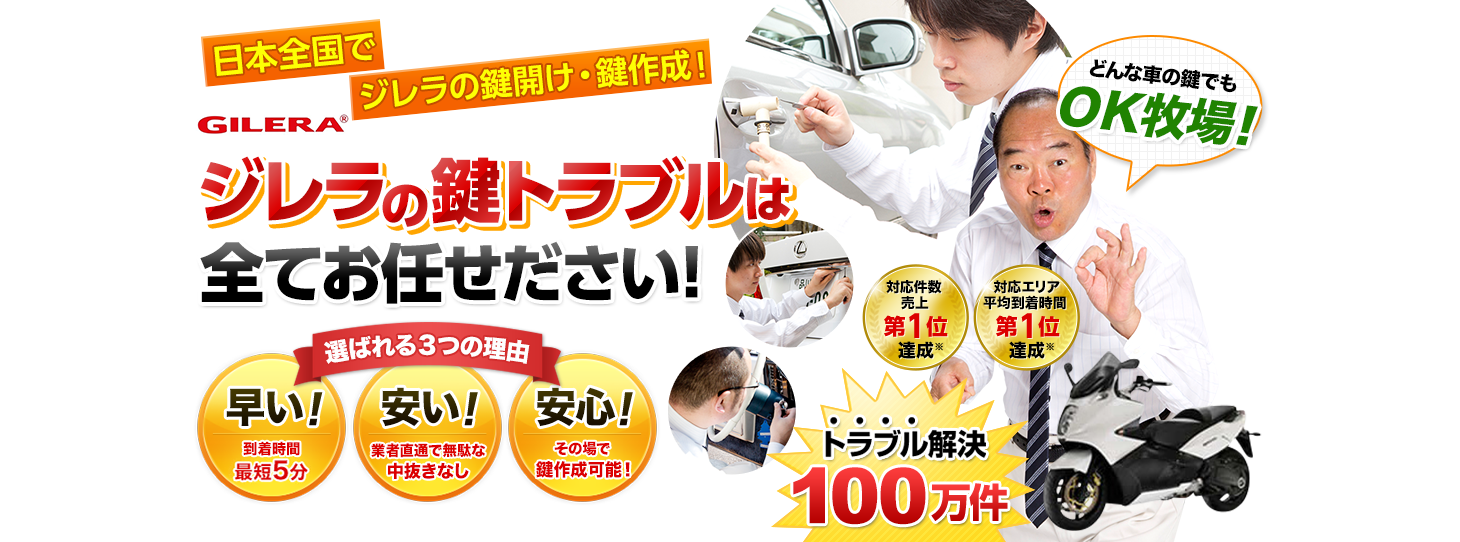 ジレラ　鍵トラブルはすべてお任せください！