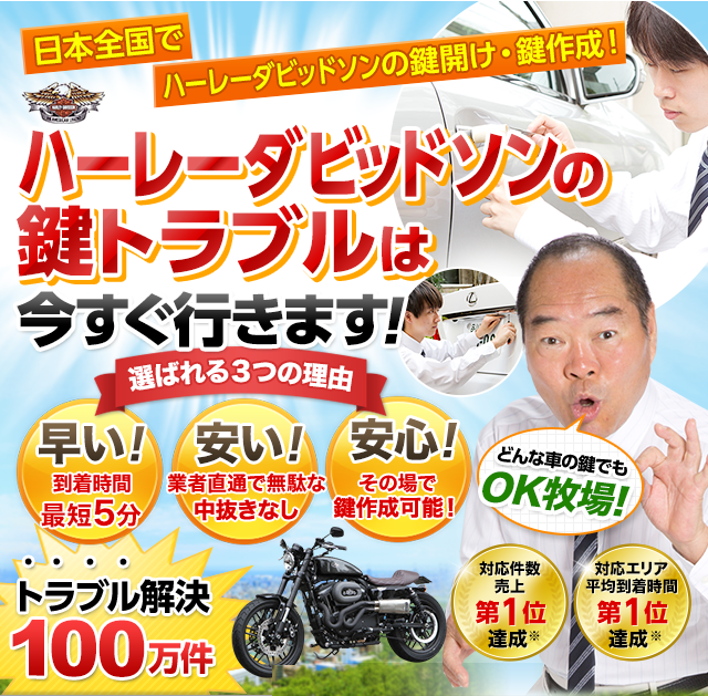 ハーレーダビッドソン｜鍵屋 鍵のレスキュー鍵の110番救急車【公式】