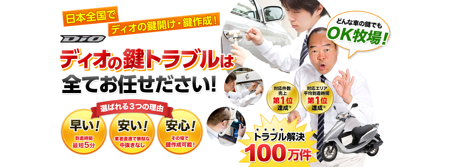 ディオ　鍵トラブルはすべてお任せください！