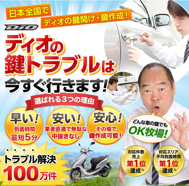 ディオ｜鍵屋 鍵のレスキュー鍵の110番救急車【公式】