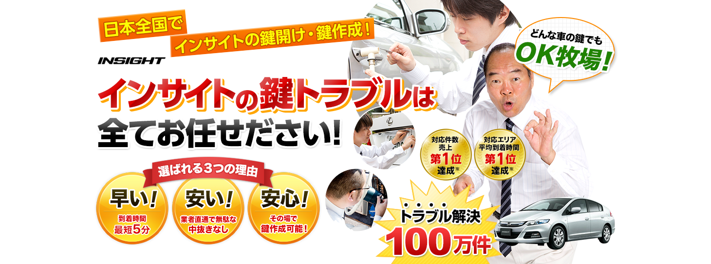 インサイト　鍵トラブルはすべてお任せください！