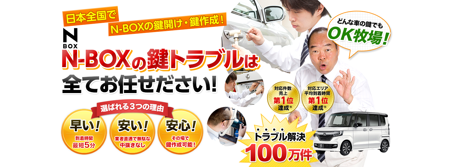 N-BOX　鍵トラブルはすべてお任せください！