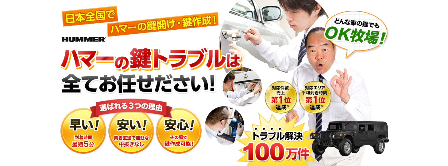 ハマー　鍵トラブルはすべてお任せください！