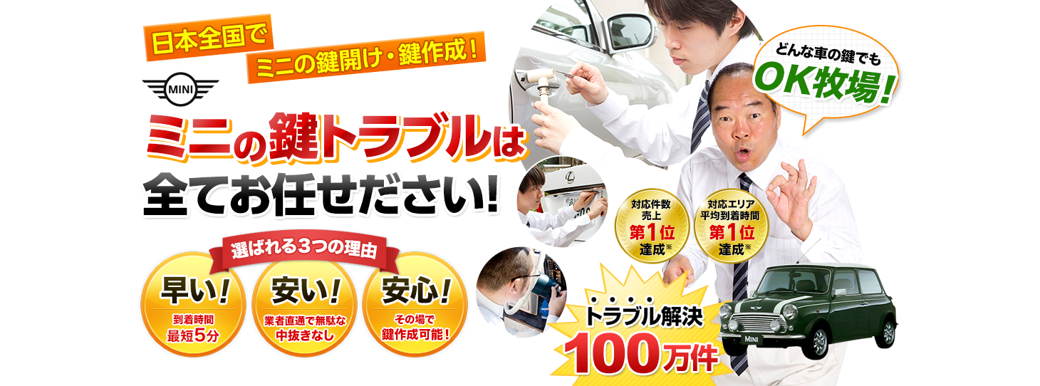 ミニ　鍵トラブルはすべてお任せください！