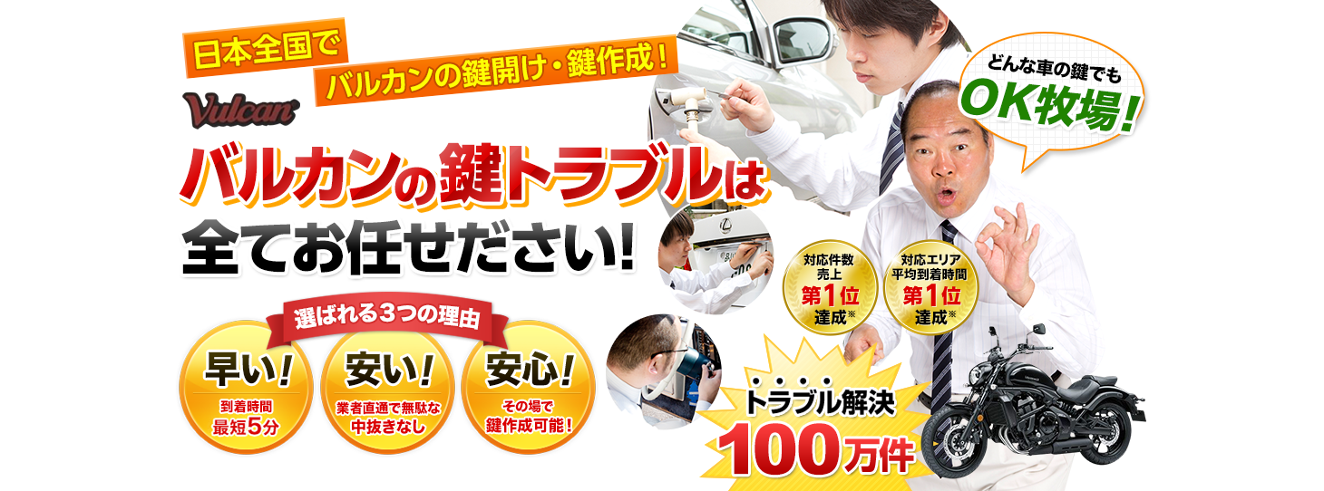 バルカン　鍵トラブルはすべてお任せください！