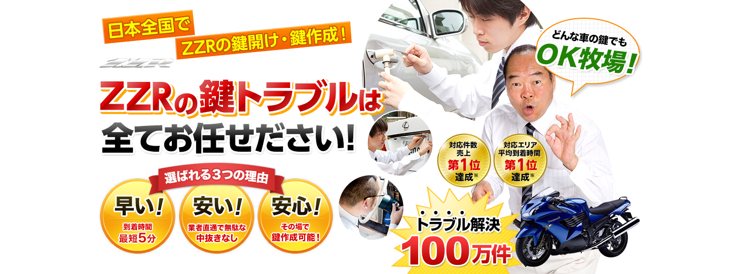 ZZR　鍵トラブルはすべてお任せください！