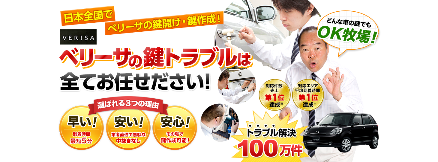 ベリーサ　鍵トラブルはすべてお任せください！