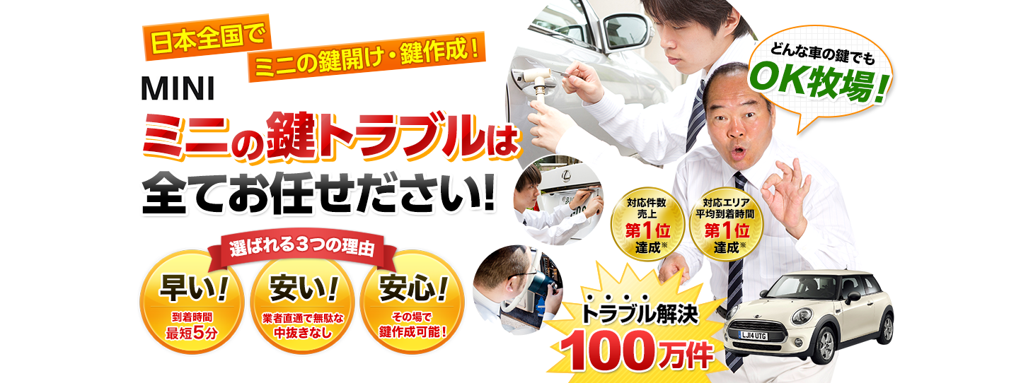 ミニ　鍵トラブルはすべてお任せください！