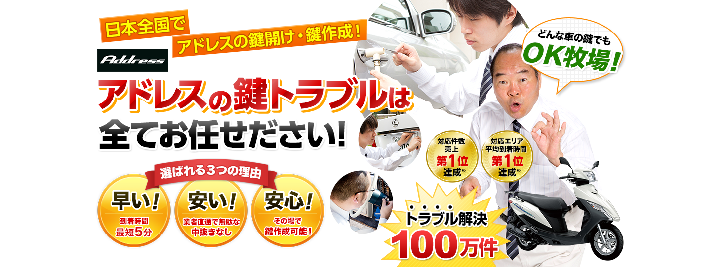 アドレス　鍵トラブルはすべてお任せください！