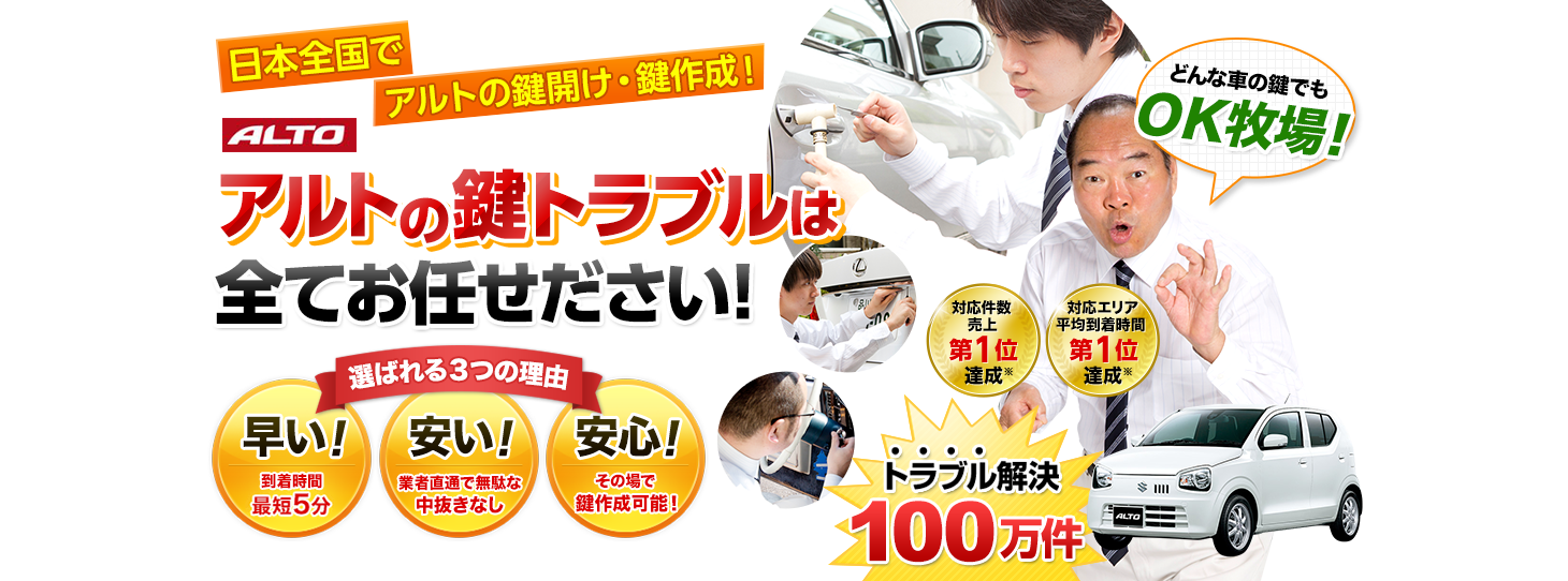アルト　鍵トラブルはすべてお任せください！
