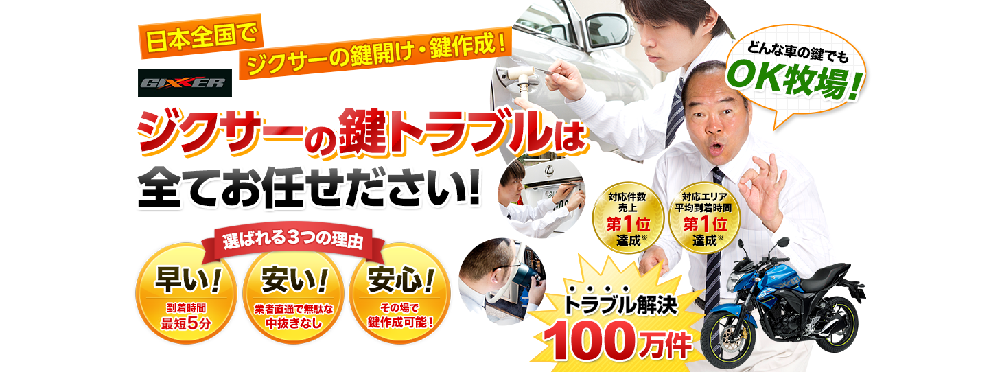 ジクサー　鍵トラブルはすべてお任せください！