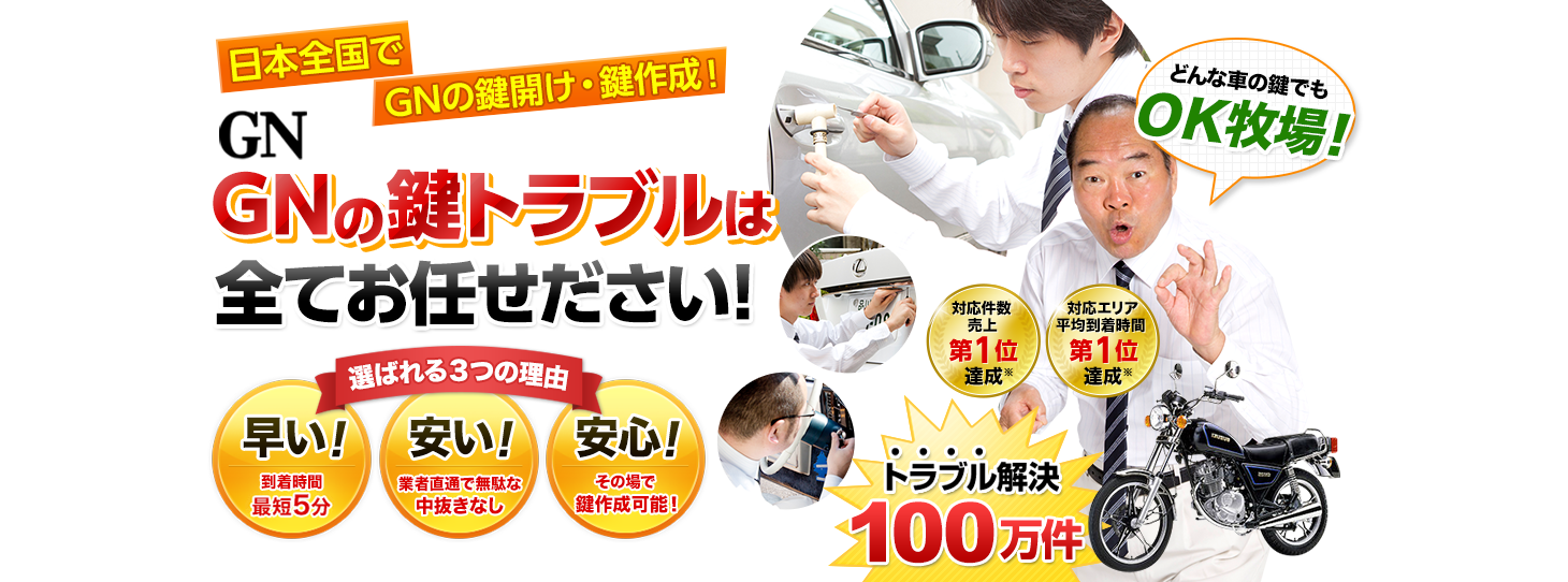 GN　鍵トラブルはすべてお任せください！