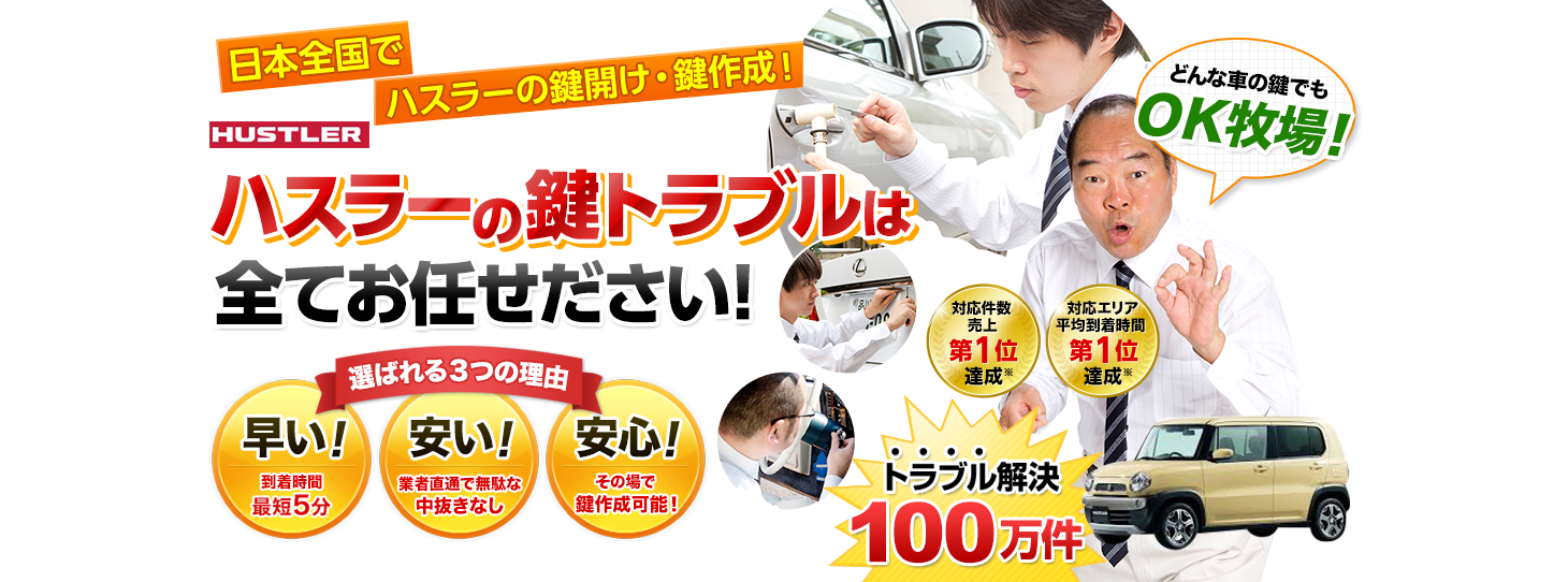 ハスラー　鍵トラブルはすべてお任せください！