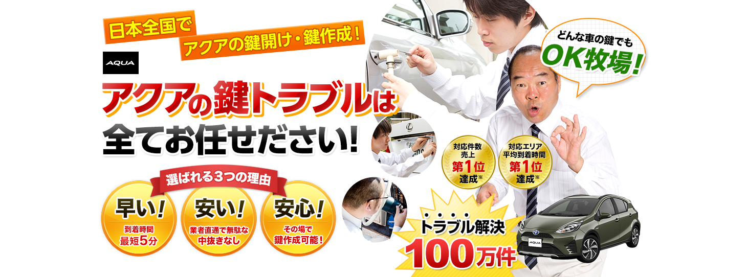アクア　鍵トラブルはすべてお任せください！