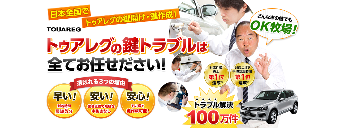 トゥアレグ　鍵トラブルはすべてお任せください！
