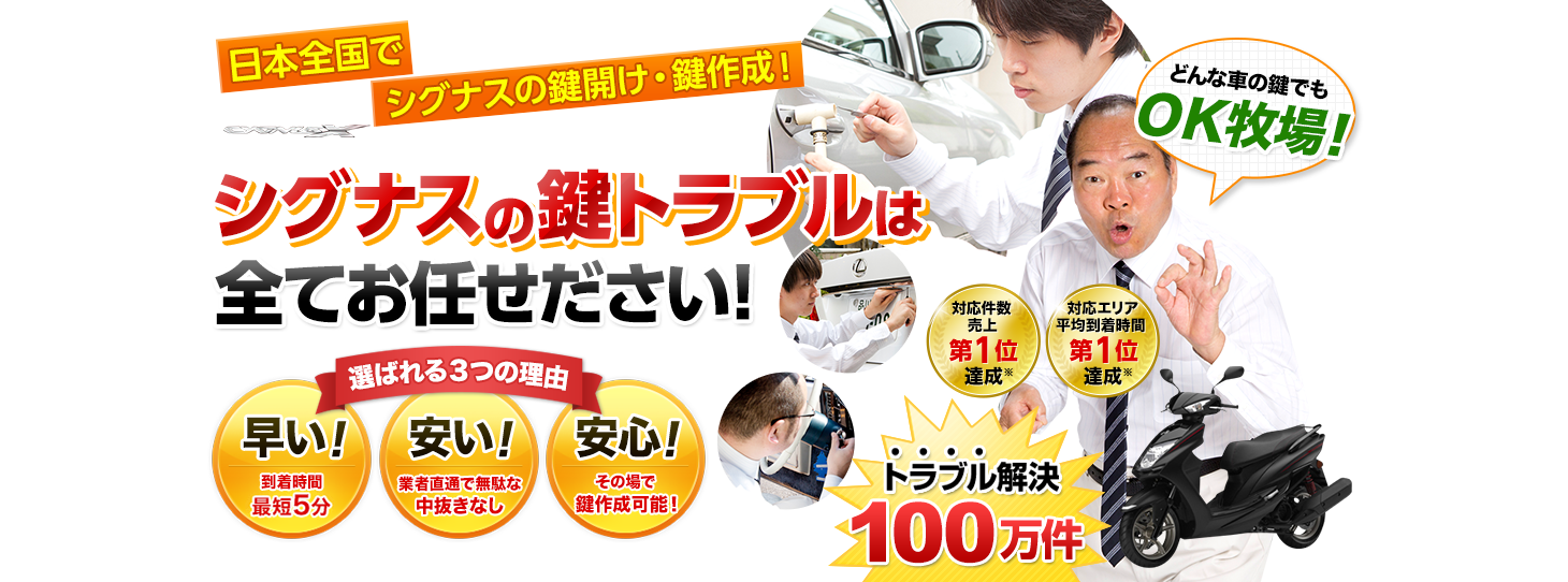 シグナス　鍵トラブルはすべてお任せください！
