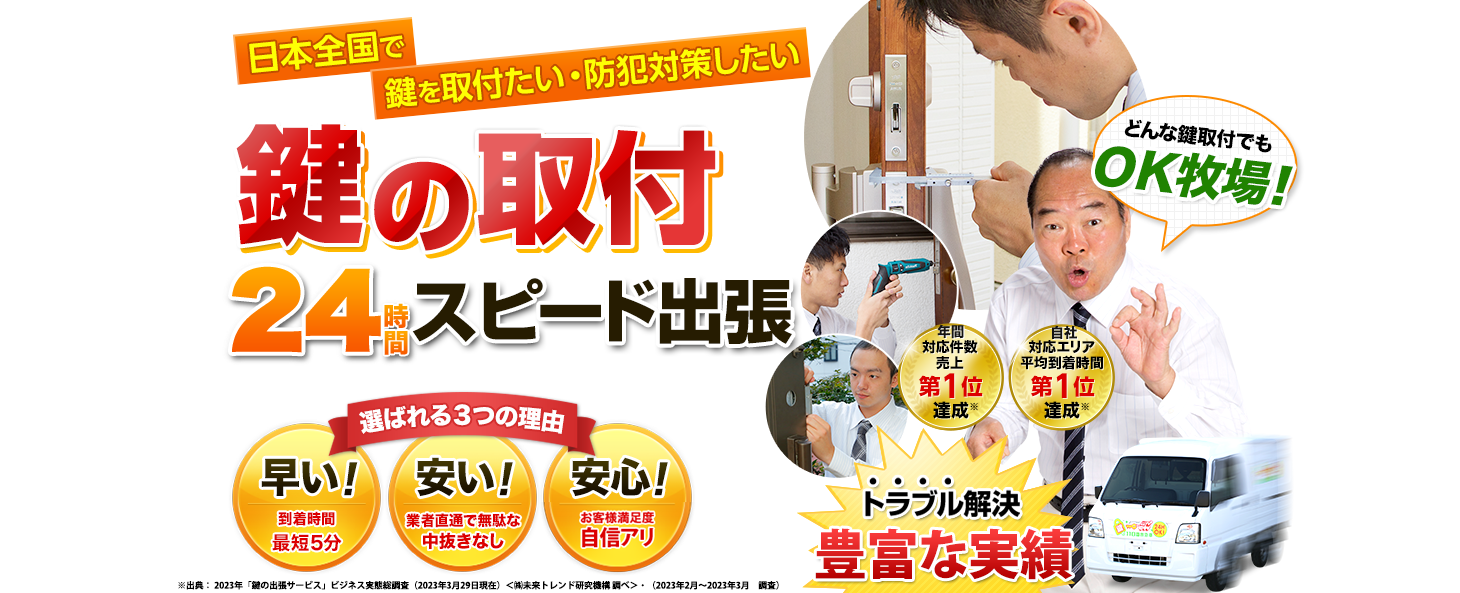 鍵の取付24時間スピード出張