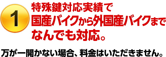 ［選ばれる理由1］特殊鍵対応実績で国産車から外国車までなんでも対応。