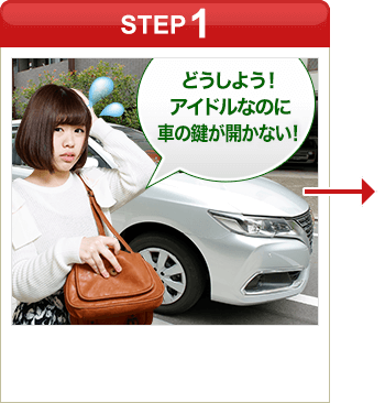 ［STEP1］「どうしよう！アイドルなのに車の鍵が開かない！」