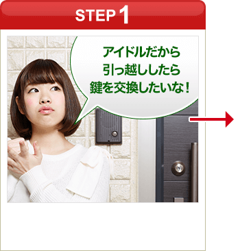 ［STEP1］「アイドルだから引っ越したら鍵を交換したいな！」
