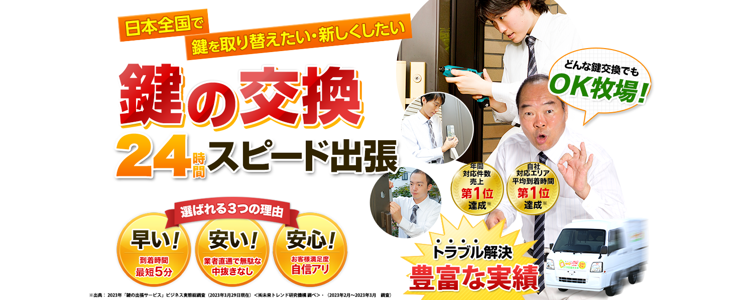 鍵の交換24時間スピード出張