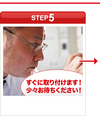 ［STEP5］「すぐに開きます！ご安心下さい！」