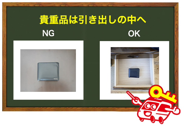 貴重品を隠す
