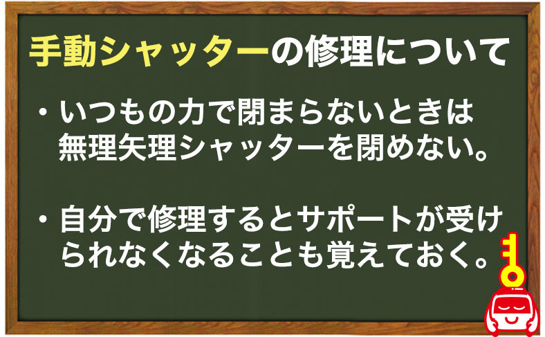 手動シャッターの説明