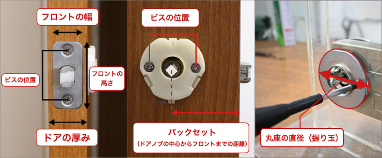 トイレのドアノブのサイズの測り方
