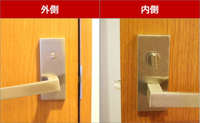 鍵の向きに注意する