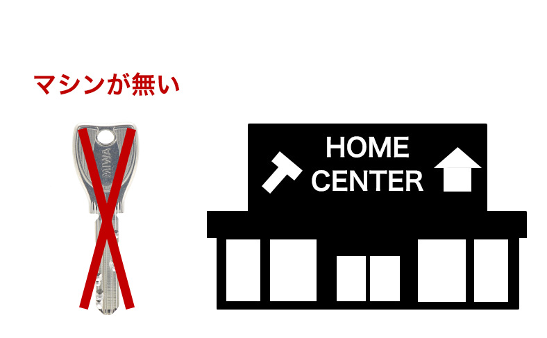 ホームセンターでもディンプルキーの合鍵を作れない