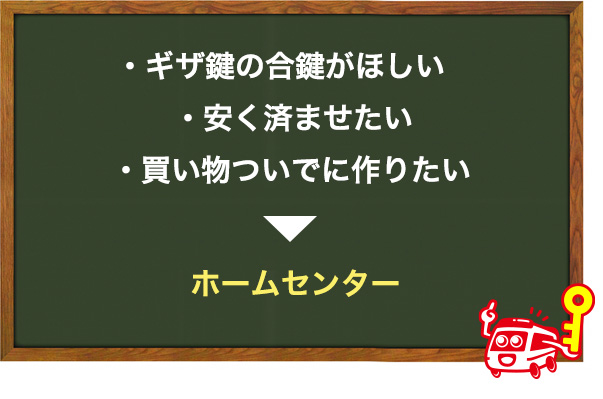 フラッと行って安く合鍵を作るならホームセンター