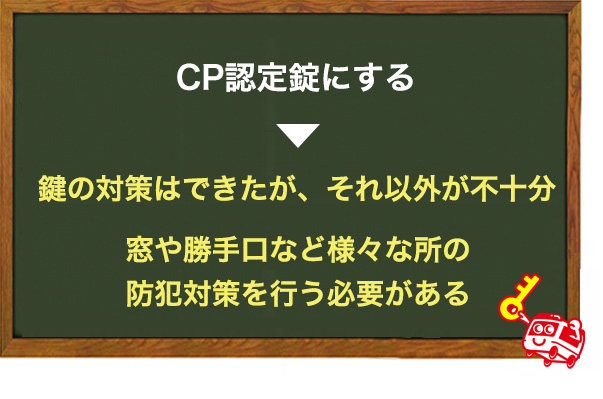 CP認定錠だけの防犯対策では不十分
