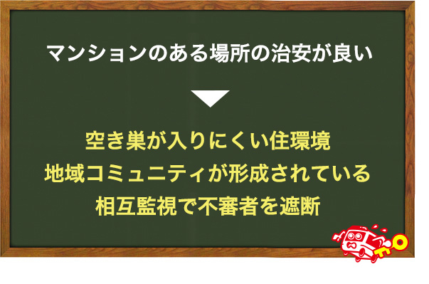 町や周辺の治安が良い