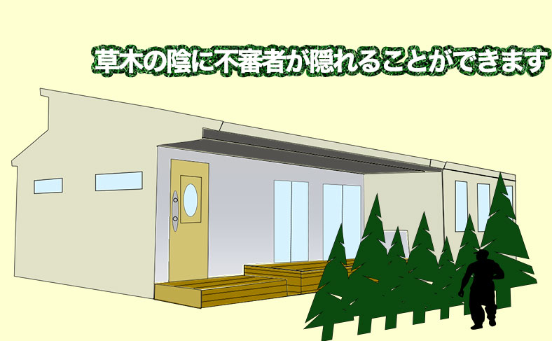 塀や垣根が不審者を気付きにくくする