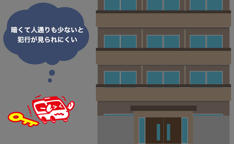 暗くて人通りが少ない