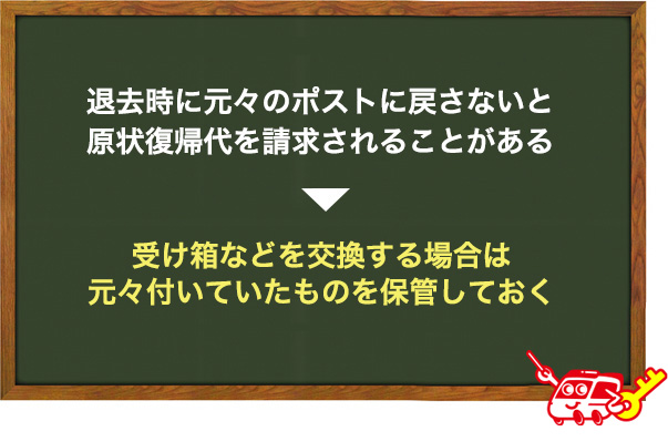 交換したものは退去時まで保持しておく