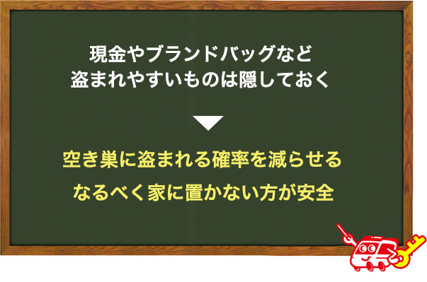 盗まれそうなものを隠しておく