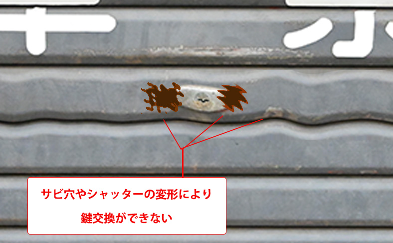 シャッターが劣化している