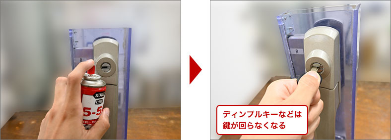 鍵穴にクレ556を使うとどうなるのか
