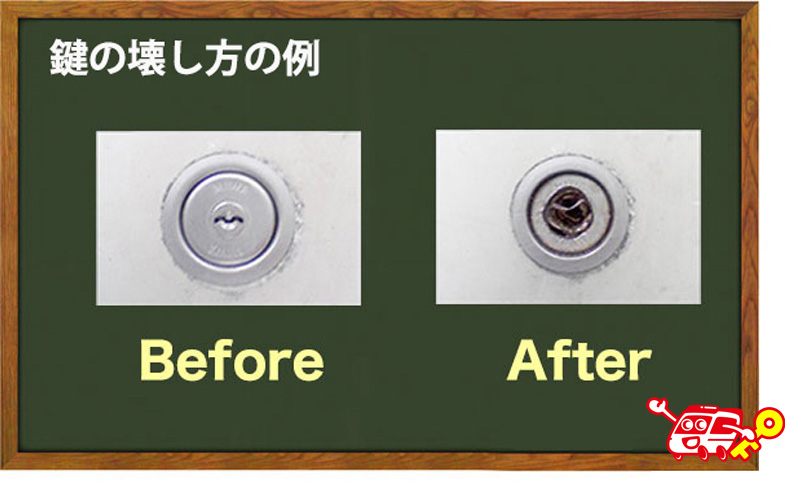 鍵穴に穴をあける